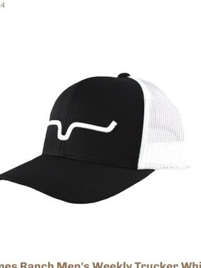KIMES RANCH UNISEX
WEEKLY TRUCKER CAP, BLACK/WHITE